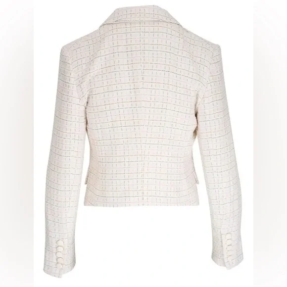 Veronica Beard White Plaid Blazer in Size 0 - Picture 4 of 11